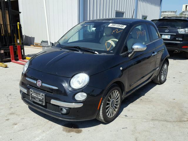 3C3CFFCR1CT313823 - 2012 FIAT 500 LOUNGE BLACK photo 2