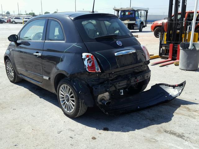 3C3CFFCR1CT313823 - 2012 FIAT 500 LOUNGE BLACK photo 3