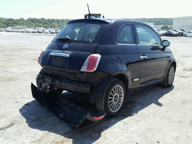 3C3CFFCR1CT313823 - 2012 FIAT 500 LOUNGE BLACK photo 4