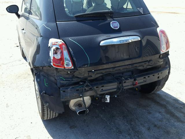 3C3CFFCR1CT313823 - 2012 FIAT 500 LOUNGE BLACK photo 9