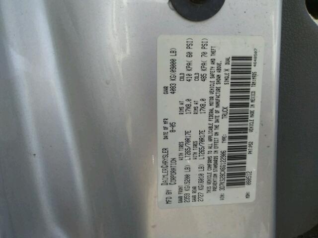 3D7KS28CX6G122906 - 2006 DODGE RAM 2500 S SILVER photo 10