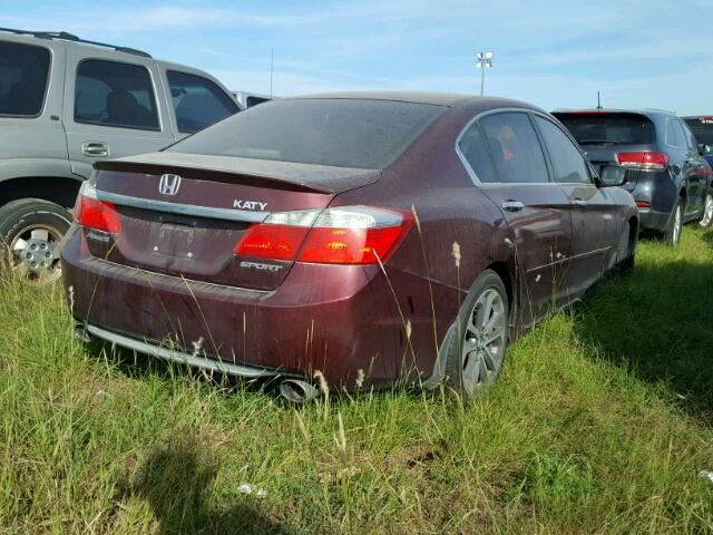 1HGCR2F59EA277783 - 2014 HONDA ACCORD MAROON photo 4