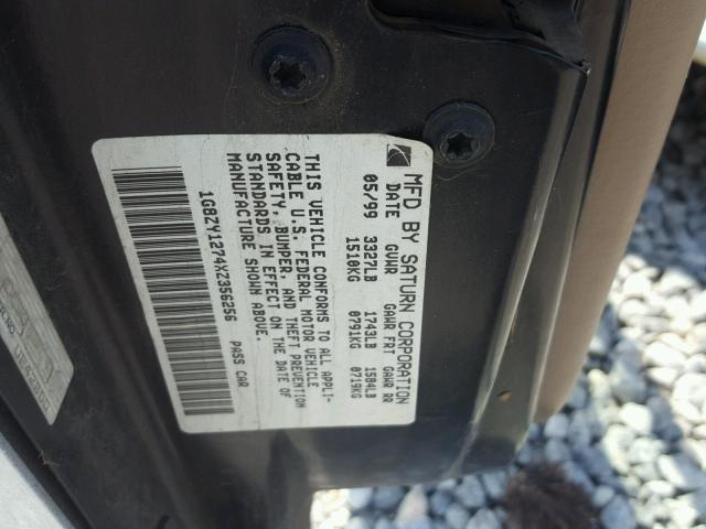 1G8ZY1274XZ356256 - 1999 SATURN SC2 WHITE photo 10