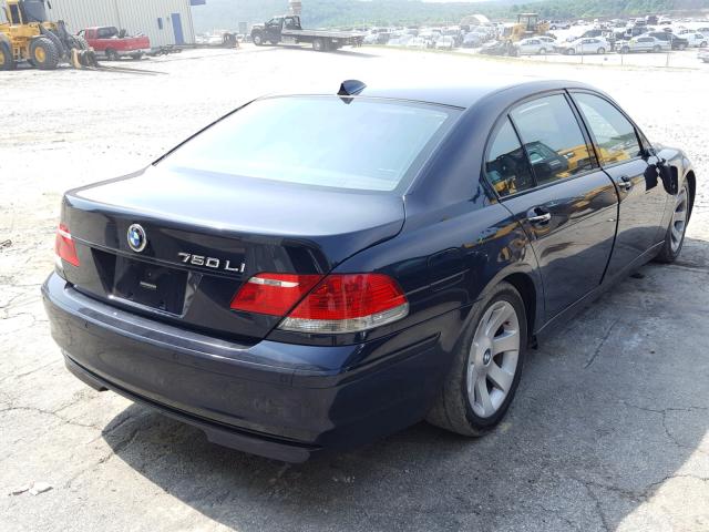 WBAHN83567DT70590 - 2007 BMW 750 BLUE photo 4