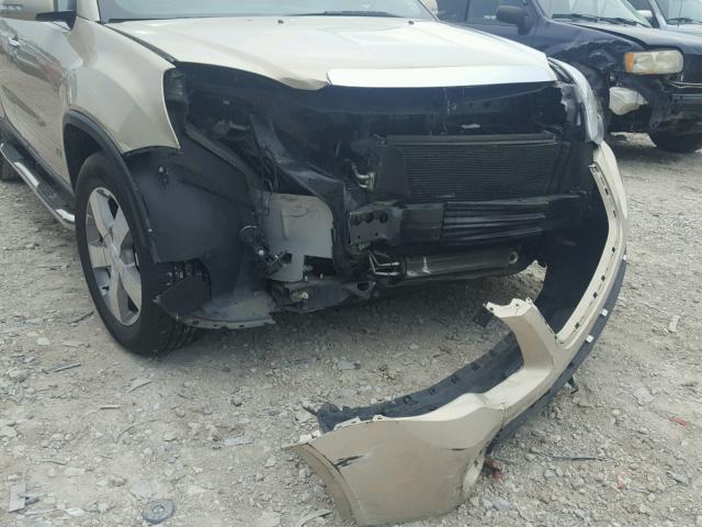 1GKLRMED8AJ145499 - 2010 GMC ACADIA SLT თაფლისფერი ფოტო 9