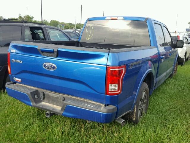 1FTEW1CP9GKE11995 - 2016 FORD F150 SUPER BLUE photo 4