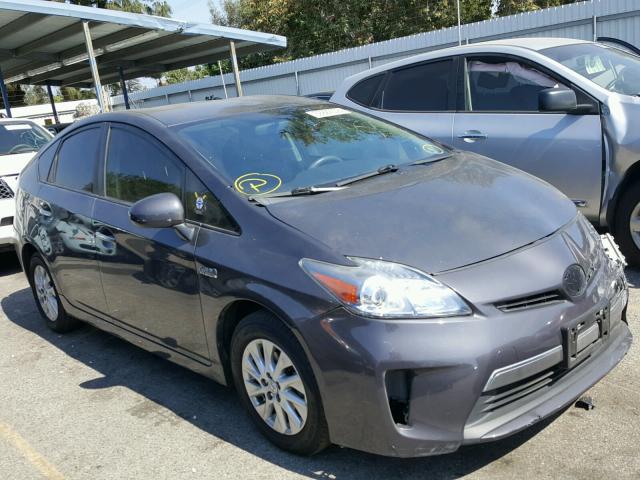 JTDKN3DP1C3015967 - 2012 TOYOTA PRIUS PLUG GRAY photo 1