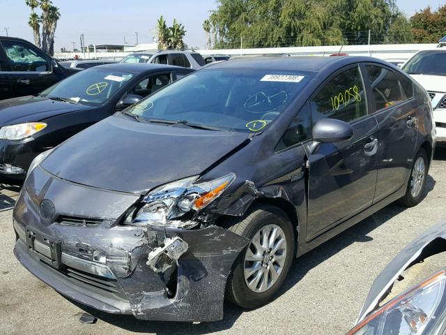 JTDKN3DP1C3015967 - 2012 TOYOTA PRIUS PLUG GRAY photo 2