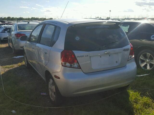 KL1TD66646B542075 - 2006 CHEVROLET AVEO SILVER photo 3