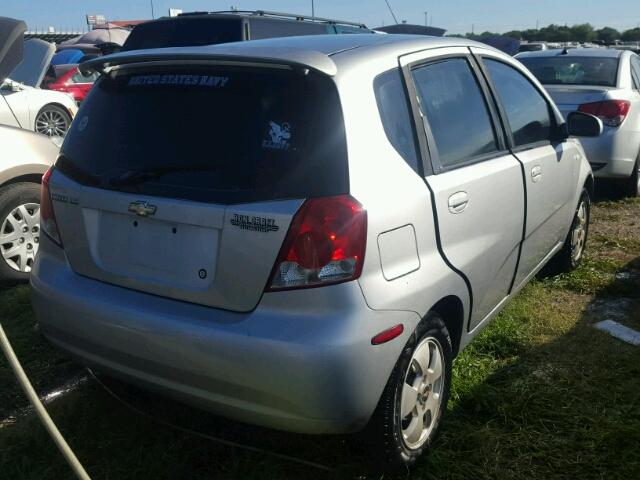 KL1TD66646B542075 - 2006 CHEVROLET AVEO SILVER photo 4