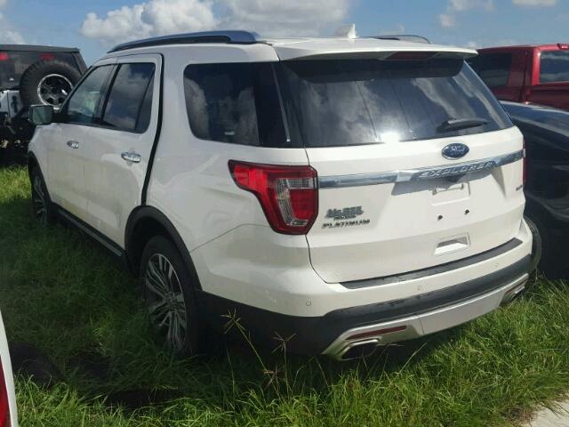 1FM5K8HT9HGB45677 - 2017 FORD EXPLORER WHITE photo 3