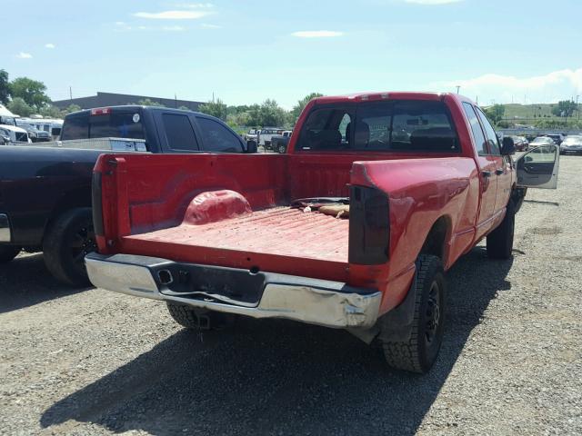 3D7KU28C14G282373 - 2004 DODGE RAM 2500 S RED photo 4