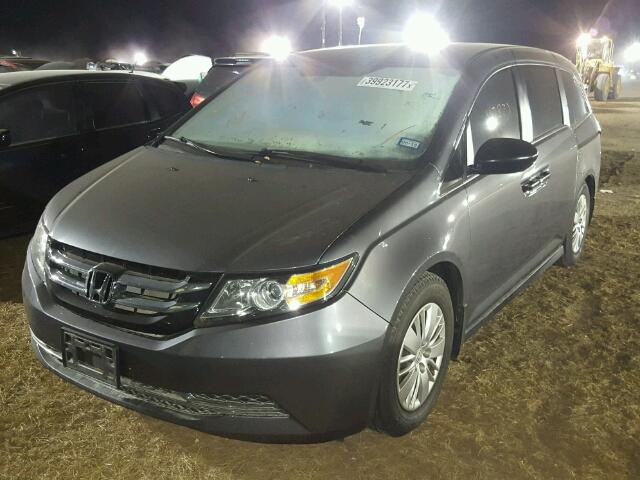 5FNRL5H28EB043754 - 2014 HONDA ODYSSEY LX GRAY photo 2