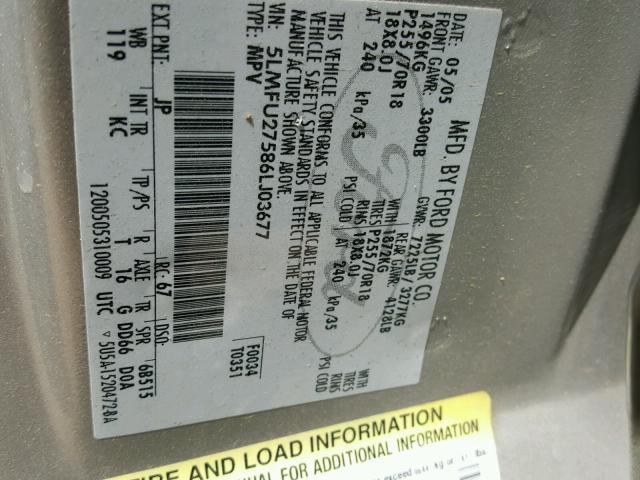 5LMFU27586LJ03677 - 2006 LINCOLN NAVIGATOR Gümüş foto 10