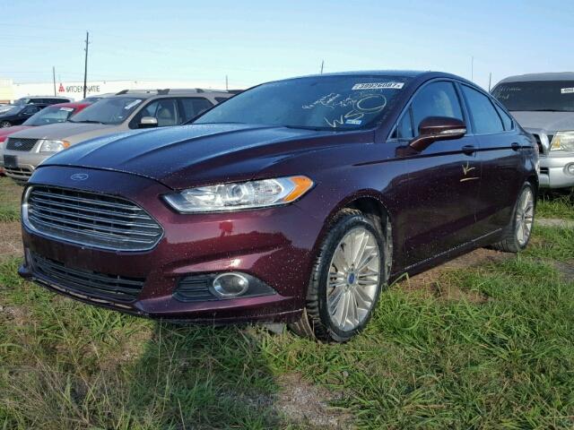 3FA6P0H91DR297767 - 2013 FORD FUSION BURGUNDY photo 2