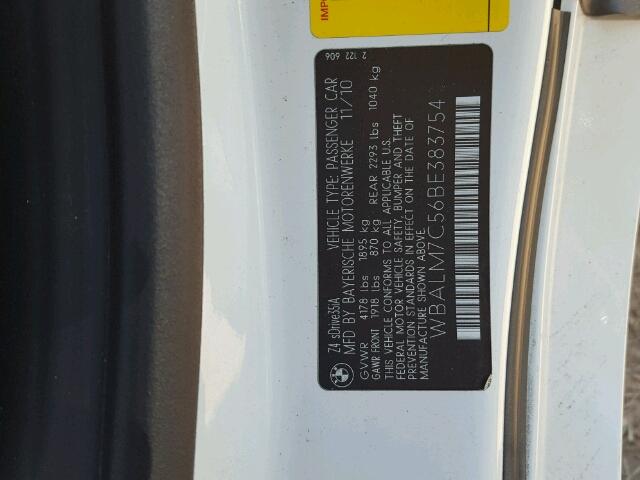 WBALM7C56BE383754 - 2011 BMW Z4 白色 照片 10