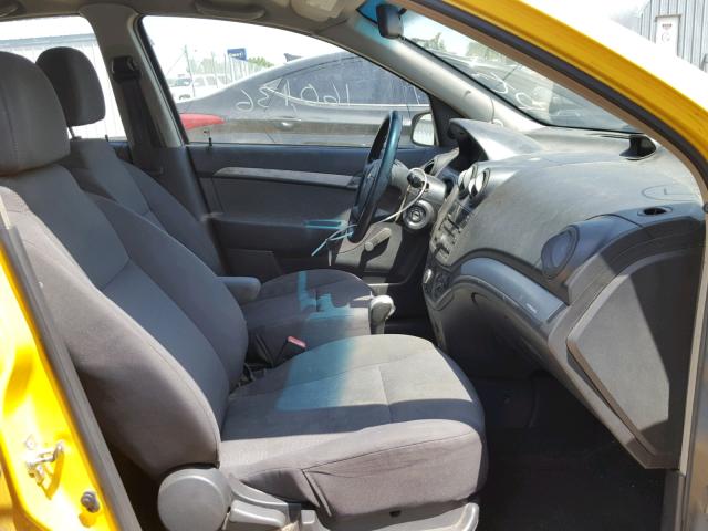 KL1TD5DEXAB128764 - 2010 CHEVROLET AVEO LS YELLOW photo 5