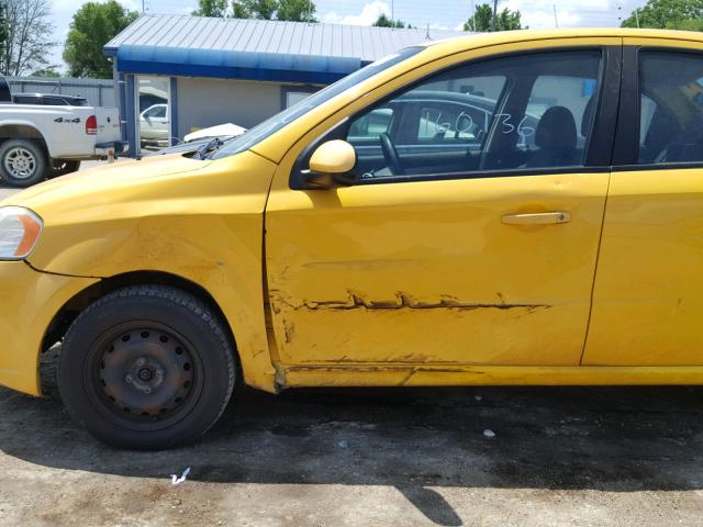 KL1TD5DEXAB128764 - 2010 CHEVROLET AVEO LS YELLOW photo 9