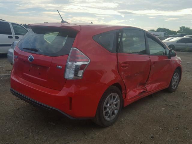 JTDZN3EU1FJ028575 - 2015 TOYOTA PRIUS V RED photo 4