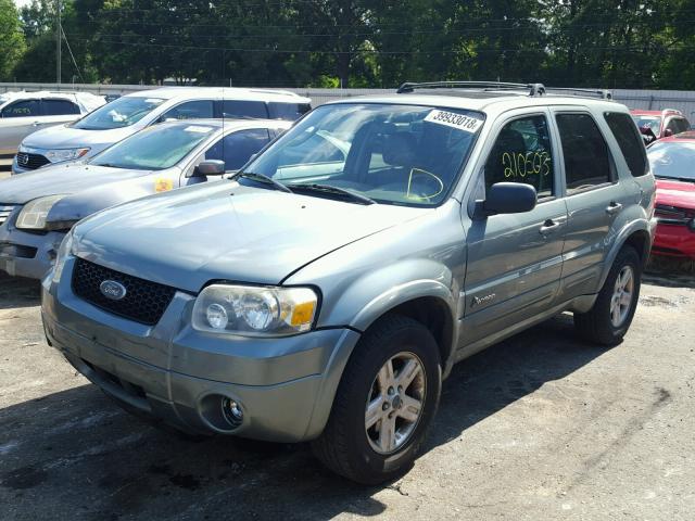 1FMCU95H96KB36818 - 2006 FORD ESCAPE HEV TEAL photo 2