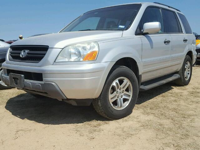 2HKYF18554H571340 - 2004 HONDA PILOT EXL SILVER photo 2