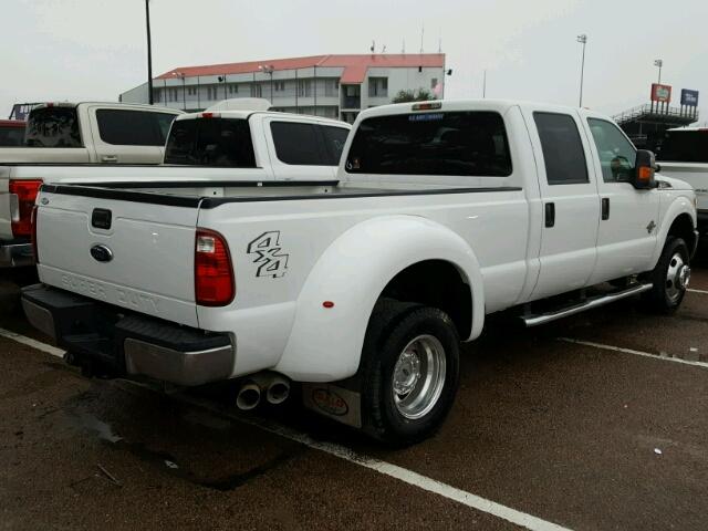 1FT8W3DT7DEB50736 - 2013 FORD F350 WHITE photo 4