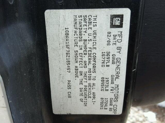 1G8AW15F76Z185457 - 2006 SATURN ION LEVEL SILVER photo 10
