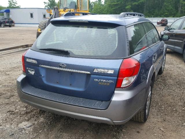 4S4BP60C987321048 - 2008 SUBARU OUTBACK BLUE photo 4