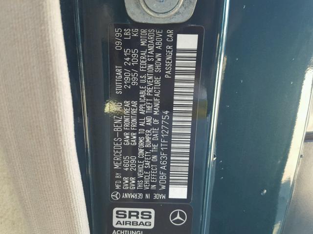 WDBFA63F1TF127754 - 1996 MERCEDES-BENZ SL 320 GREEN photo 10