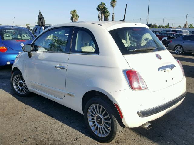 3C3CFFCRXDT629321 - 2013 FIAT 500 LOUNGE WHITE photo 3