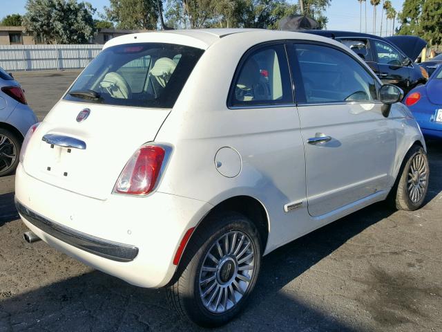 3C3CFFCRXDT629321 - 2013 FIAT 500 LOUNGE WHITE photo 4