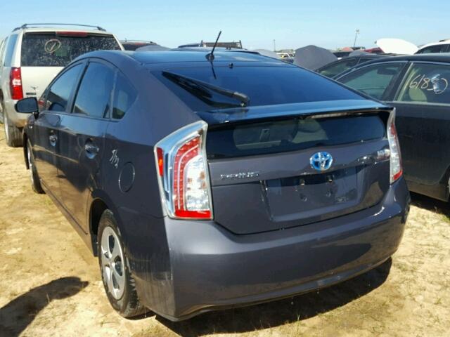 JTDKN3DU3C1488917 - 2012 TOYOTA PRIUS BLUE photo 3