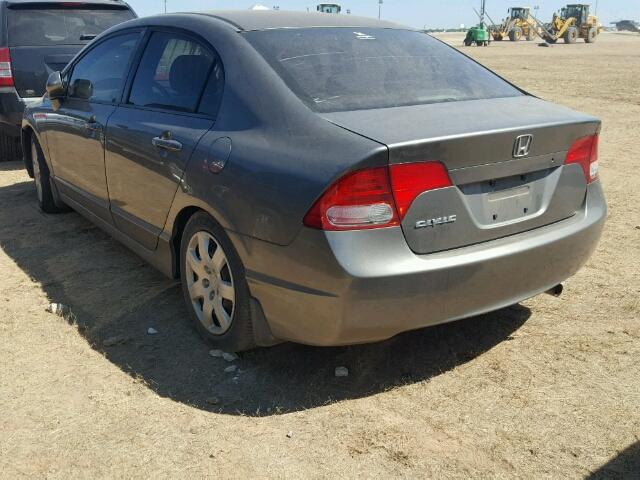 2HGFA15508H320235 - 2008 HONDA CIVIC LX GRAY photo 3