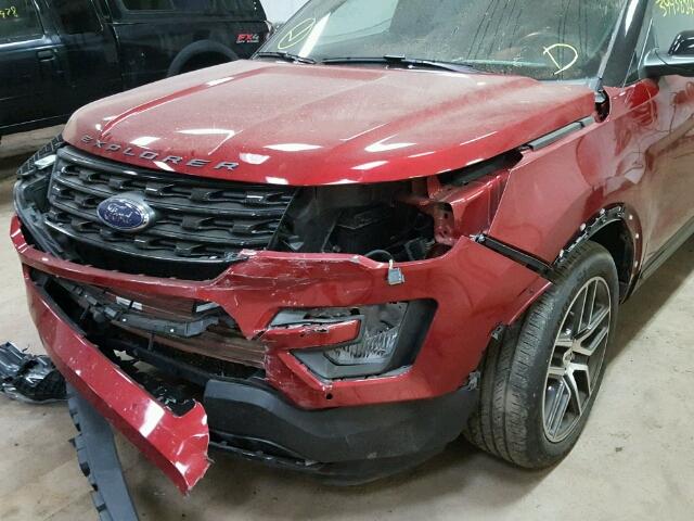 1FM5K8GT7HGB44965 - 2017 FORD EXPLORER S RED photo 9