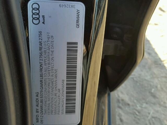 WAUHGAFC2DN056548 - 2013 AUDI A6 PRESTIG BLACK photo 10