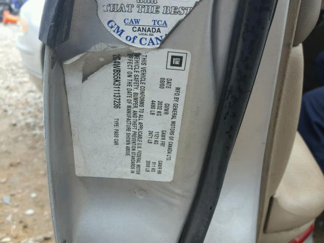 2G4WB55K311137236 - 2001 BUICK REGAL LS 银色 照片 10