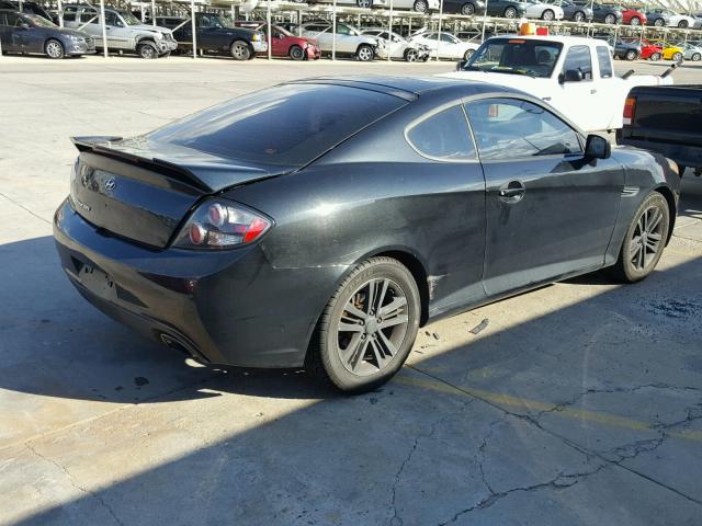 KMHHM66D47U245788 - 2007 HYUNDAI TIBURON GS BLACK photo 4