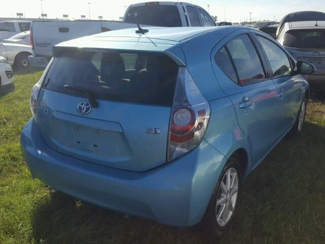 JTDKDTB3XE1077417 - 2014 TOYOTA PRIUS C BLUE photo 4