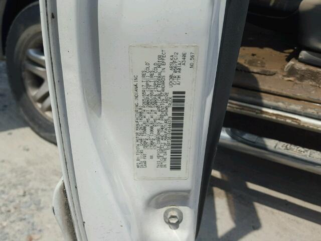 5TBRT38184S444378 - 2004 TOYOTA TUNDRA ACC WHITE photo 10