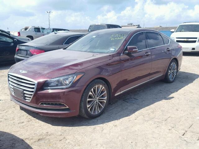 KMHGN4JE9FU096192 - 2015 HYUNDAI GENESIS BURGUNDY photo 2