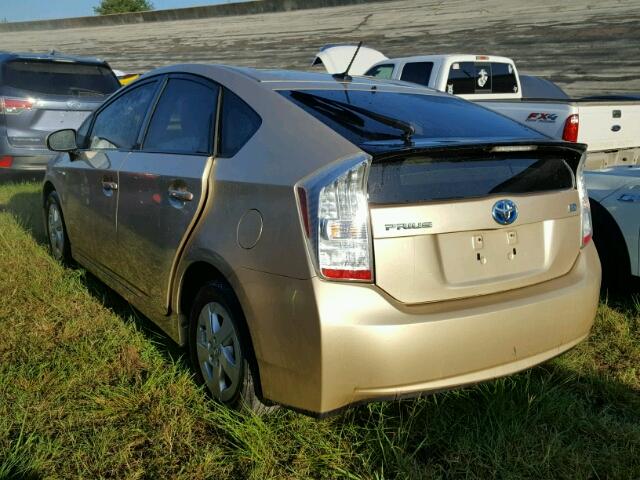 JTDKN3DU3A0212899 - 2010 TOYOTA PRIUS GOLD photo 3