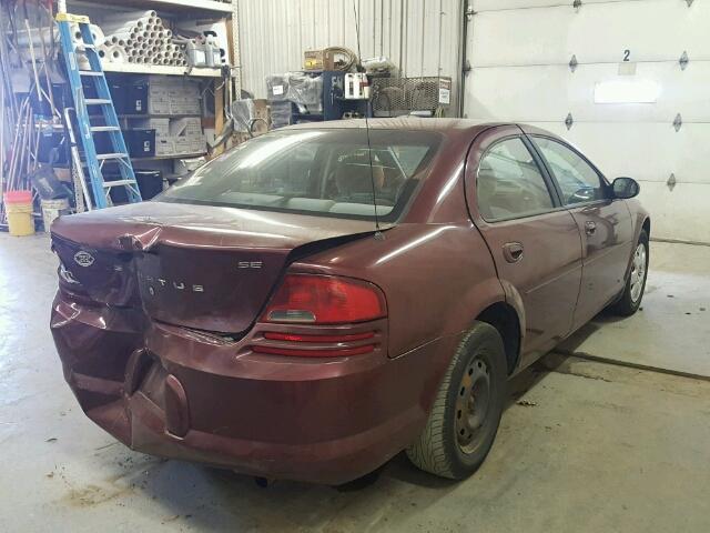 1B3EL36X32N220047 - 2002 DODGE STRATUS SE MAROON photo 4