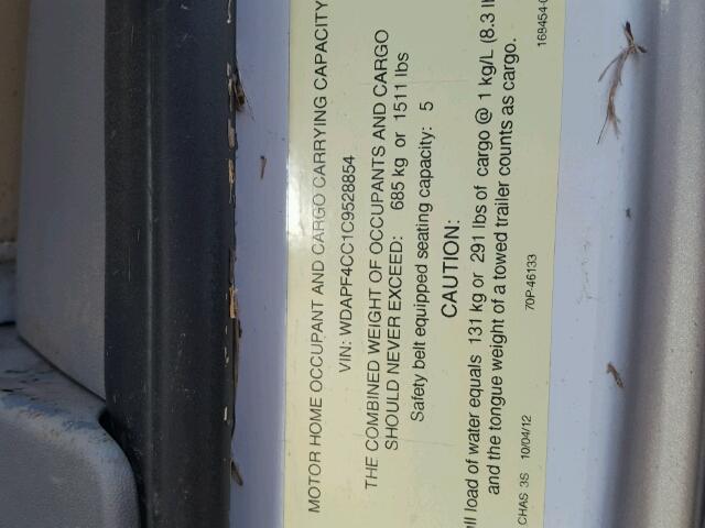 WDAPF4CC1C9528854 - 2012 MERCEDES-BENZ SPRINTER WHITE photo 10