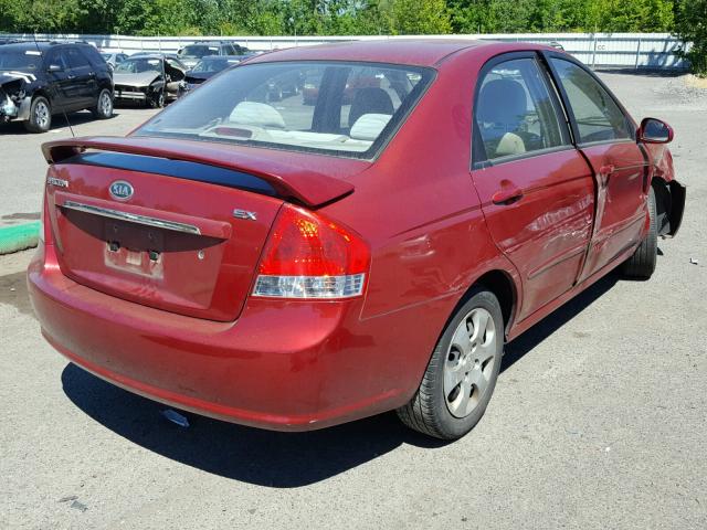 KNAFE121685527723 - 2008 KIA SPECTRA EX RED photo 4