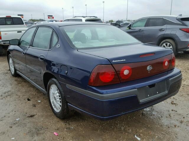 2G1WF55E729136847 - 2002 CHEVROLET IMPALA BLUE photo 3
