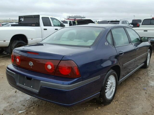 2G1WF55E729136847 - 2002 CHEVROLET IMPALA BLUE photo 4