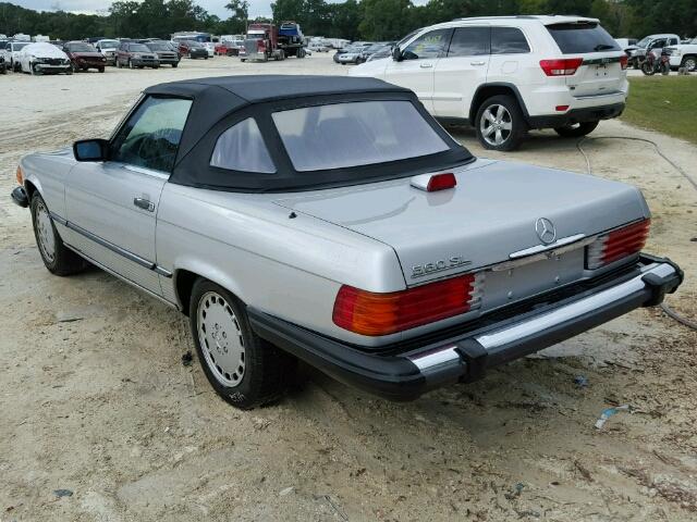 WDBBA48D6HA069350 - 1987 MERCEDES-BENZ 560SL SILVER photo 3