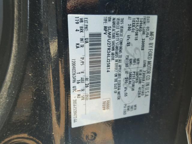 5LMFU27R34LJ25814 - 2004 LINCOLN NAVIGATOR BLACK photo 10