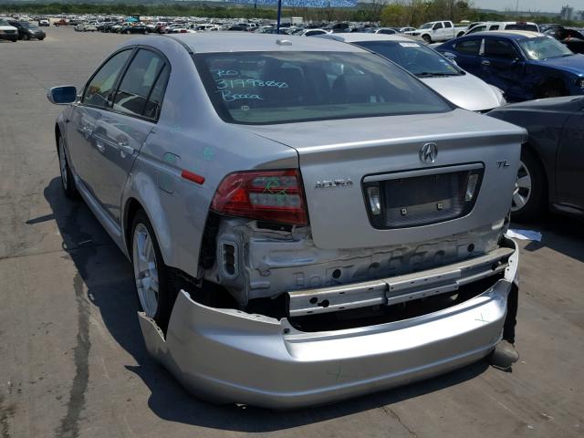 19UUA66228A022700 - 2008 ACURA TL SILVER photo 3