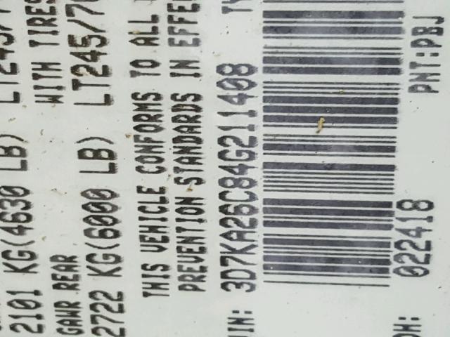 3D7KA26C84G211408 - 2004 DODGE RAM 2500 S BLUE photo 10